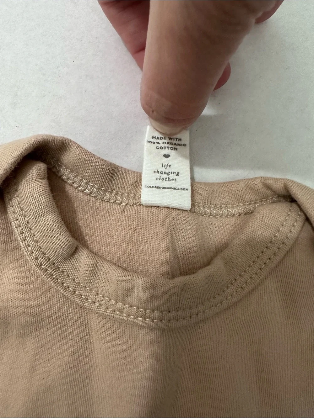 COLORED ORGANICS Beige Bodysuit Newborn